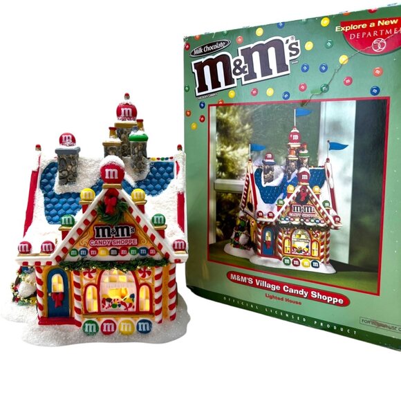 Department 56 M&Ms Village Candy Shoppe Lighted House Holiday Figurine 2005 - Picture 1 of 16